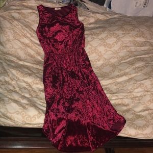 Junior Small crushed velvet dress. Maroon never worn